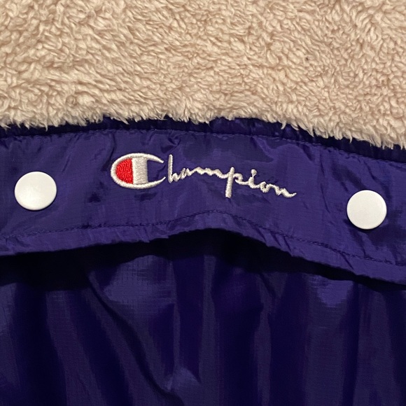 Champion Faux Fur Hoodie with 3/4 Zipper - Picture 2 of 5